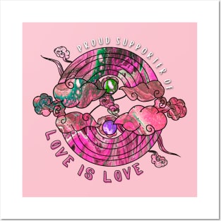 Proud Supporter of Love is Love Rainbows - Neon Pink Posters and Art